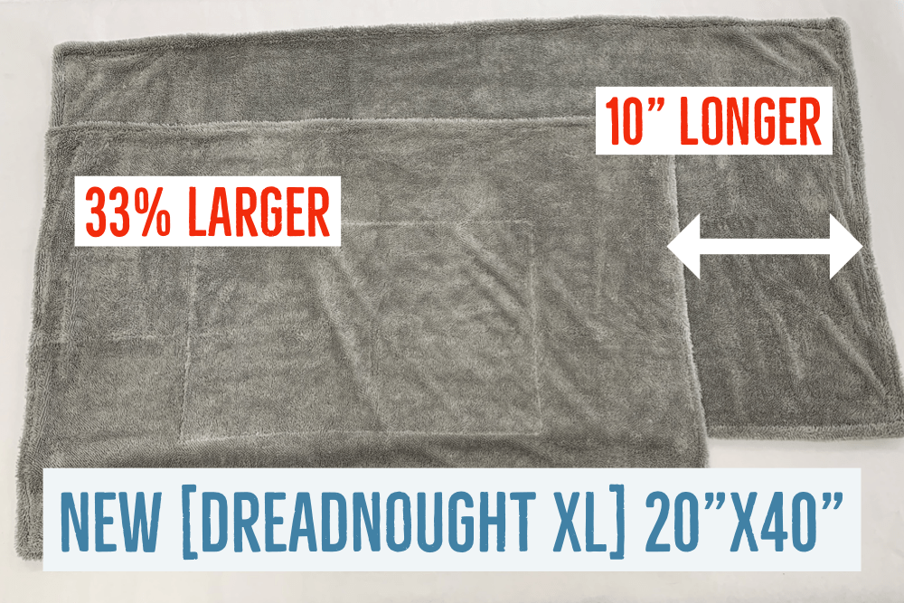 [Dreadnought] XL Microfiber Car Drying Towel (20 in. x 40 in., 1100gsm) - 1 pack