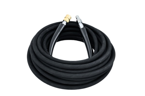 3/8" Kobrajet Black Hose, 4300 PSI, 50 FT, Brass Socket and Plated Steel Plug.