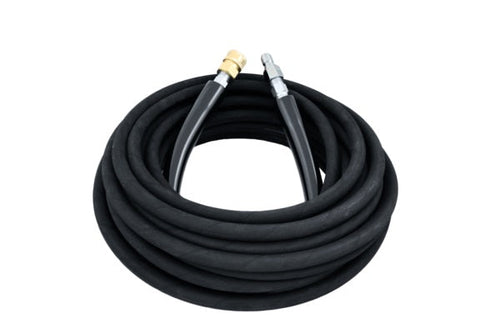 3/8" Kobrajet Black Hose, 4300 PSI, 50 FT, Brass Socket and Plated Steel Plug.