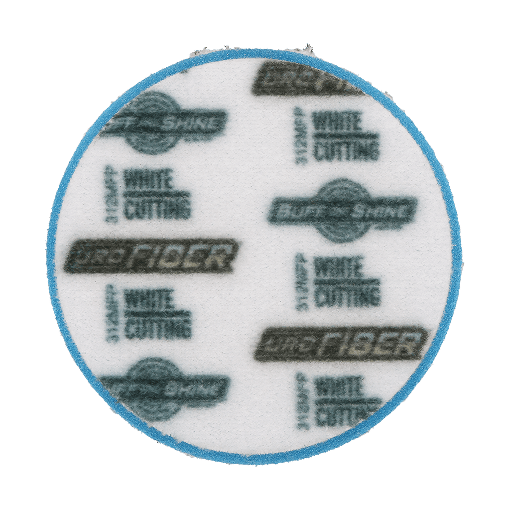 312MFP - 3" URO Fiber® Microfiber Pad (White Fibers) Light Blue Foam Interface (Edge Bevel) - Cutting