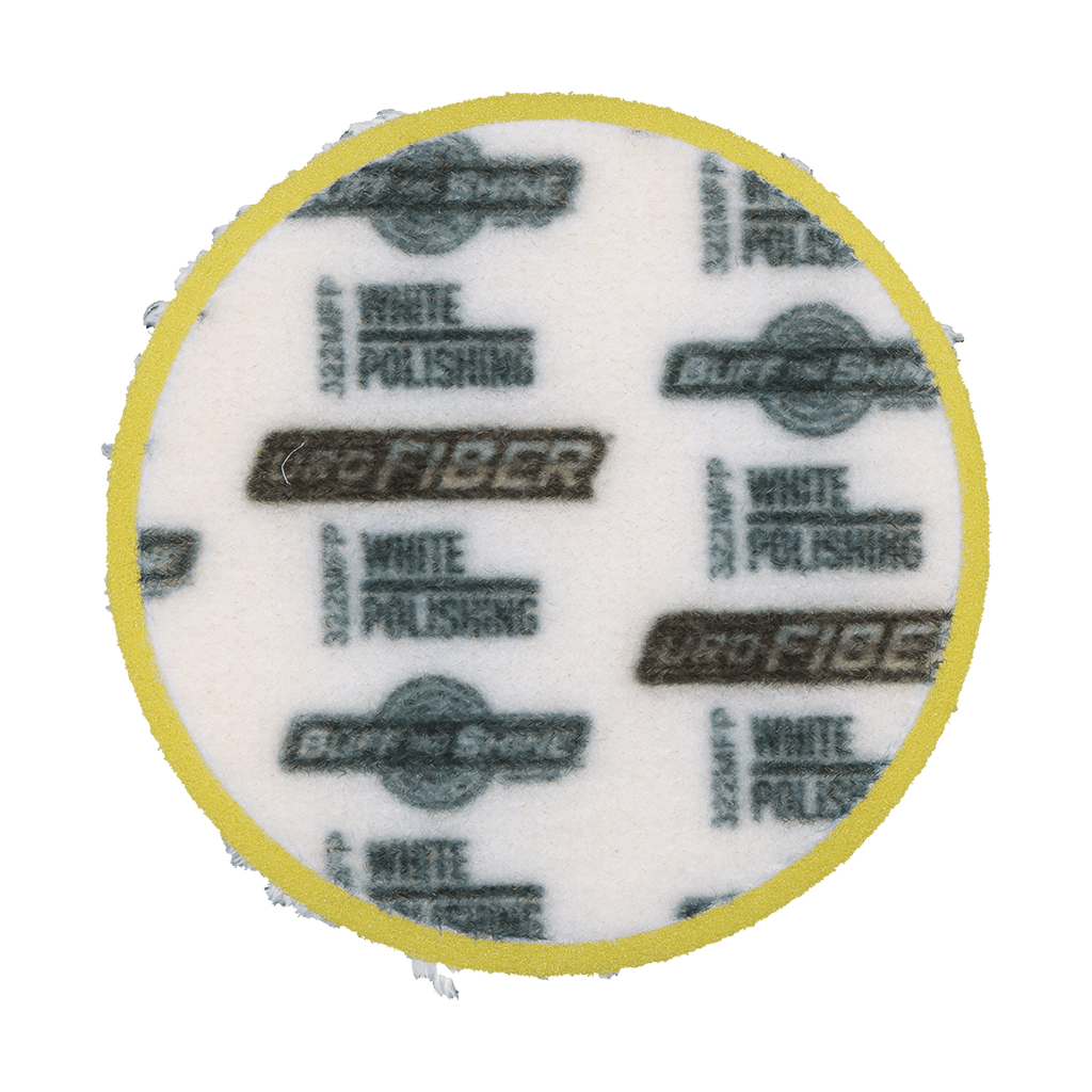 322MFP - 3" URO Fiber® Microfiber Pad (White Fibers) Dark Yellow Foam Interface (Edge Bevel) - Polishing