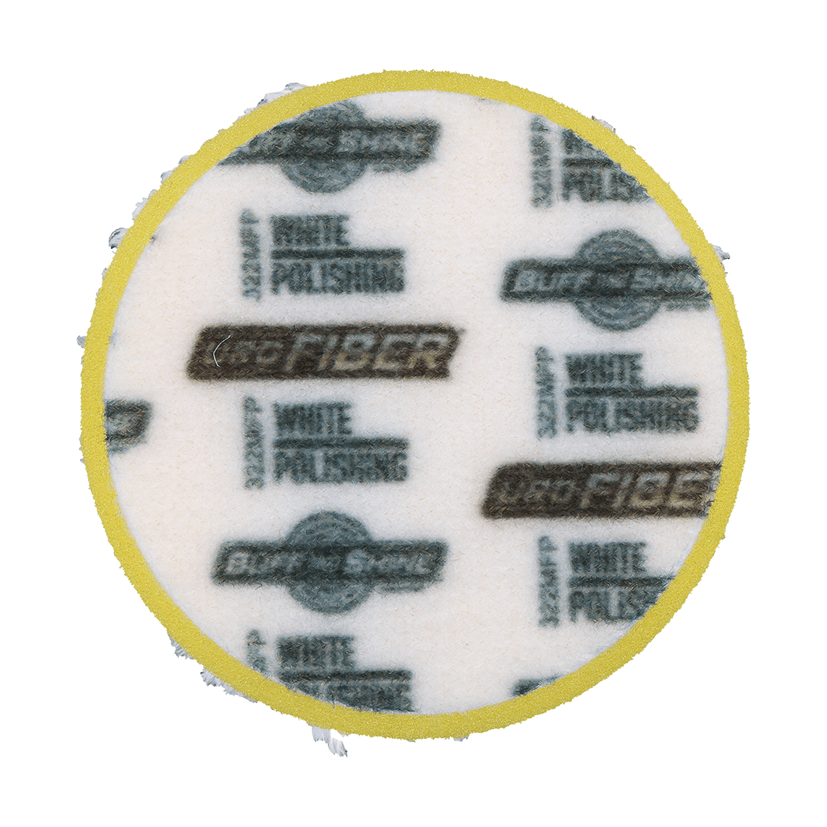 322MFP - 3" URO Fiber® Microfiber Pad (White Fibers) Dark Yellow Foam Interface (Edge Bevel) - Polishing