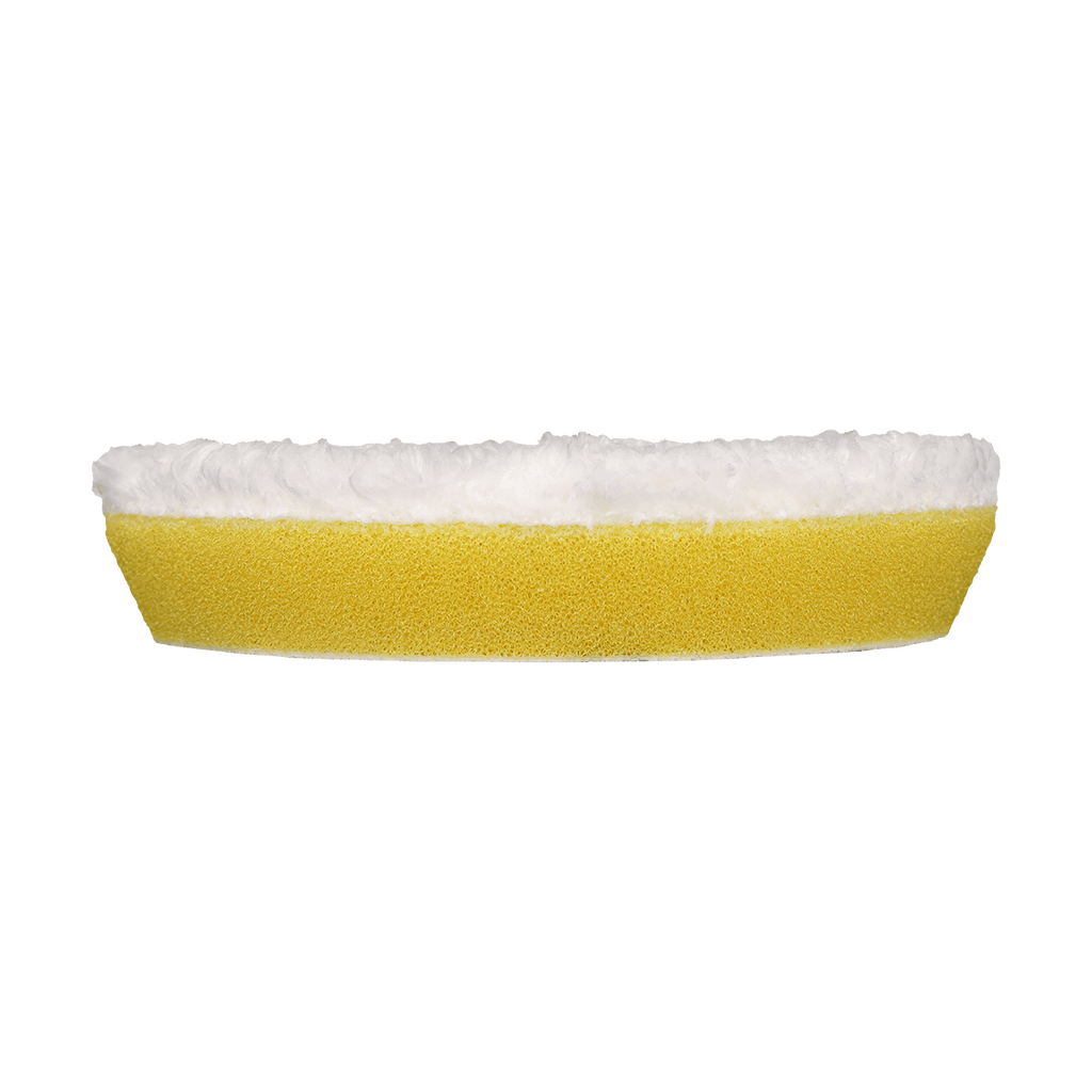 322MFP - 3" URO Fiber® Microfiber Pad (White Fibers) Dark Yellow Foam Interface (Edge Bevel) - Polishing