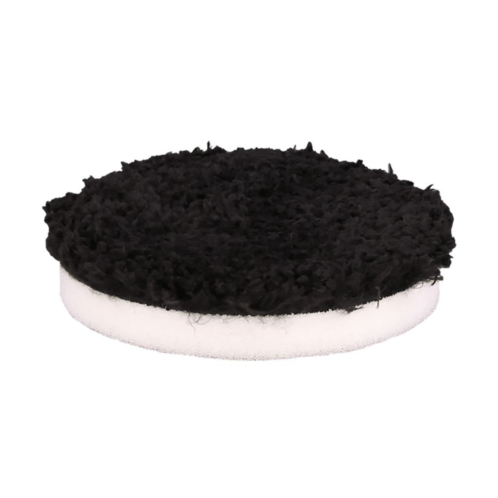 392MFP-BK - 3" URO Fiber® Microfiber Pad (Black Fibers) White Foam Interface - Finishing