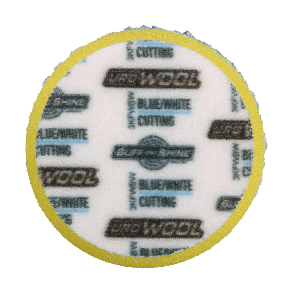 3KFWBW - 3" Blue/White 100% Knitted Wool (Edge Bevel) URO Wool® Pad - Cutting