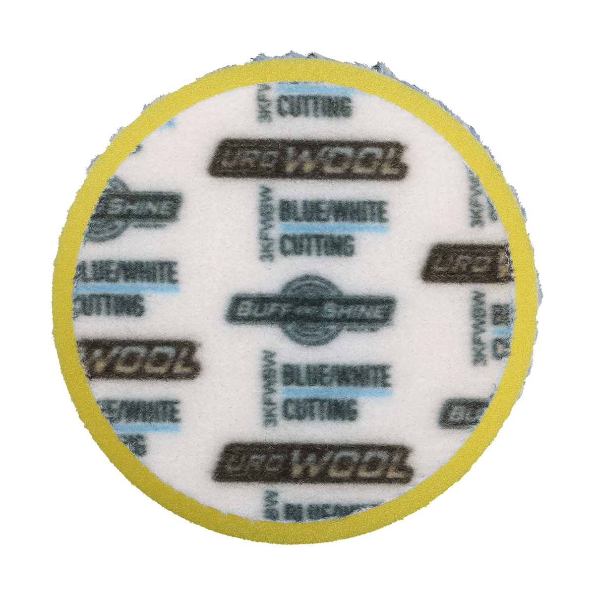 3KFWBW - 3" Blue/White 100% Knitted Wool (Edge Bevel) URO Wool® Pad - Cutting