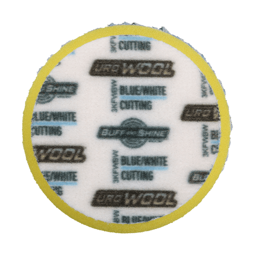 3KFWBW - 3" Blue/White 100% Knitted Wool (Edge Bevel) URO Wool® Pad - Cutting