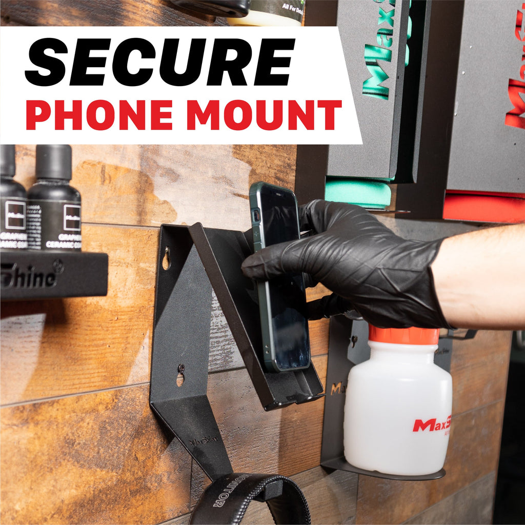 Wall Mount Phone Holder and Headphone Rack