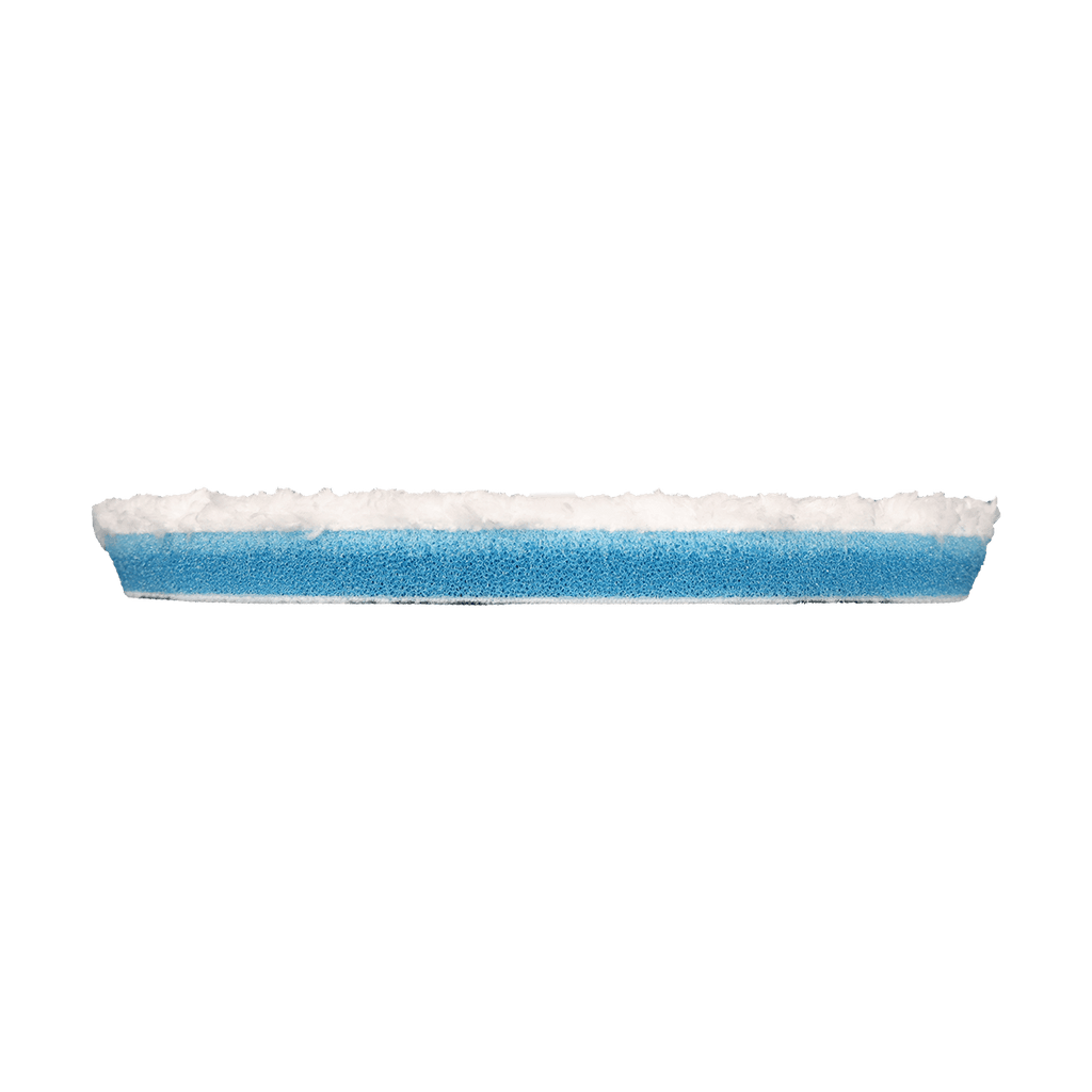 512MFP - 5" URO Fiber® Microfiber Pad (White Fibers) Light Blue Foam Interface (Edge Bevel) - Cutting