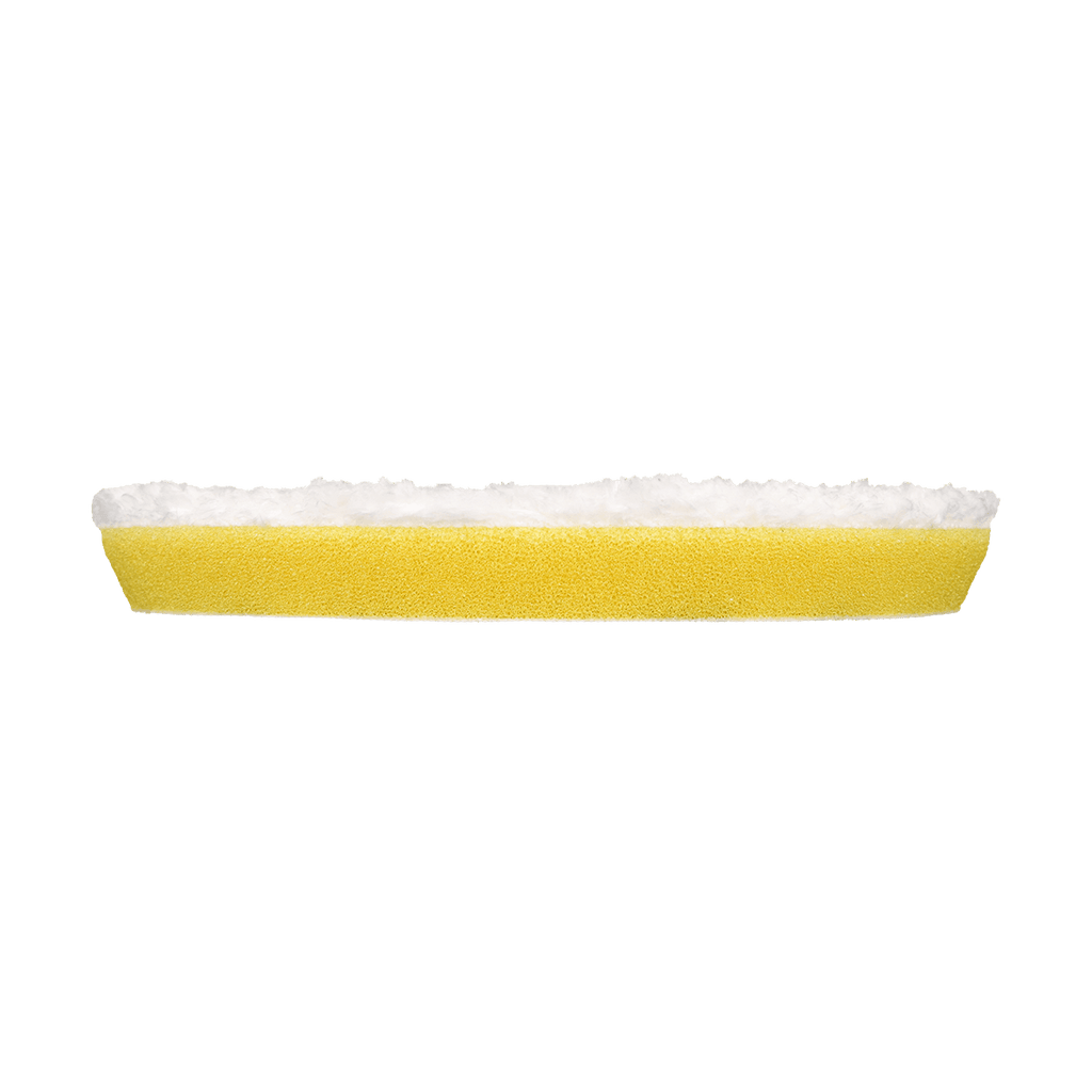 522MFP - 5" URO Fiber® Microfiber Pad (White Fibers) Dark Yellow Foam Interface (Edge Bevel) - Polishing