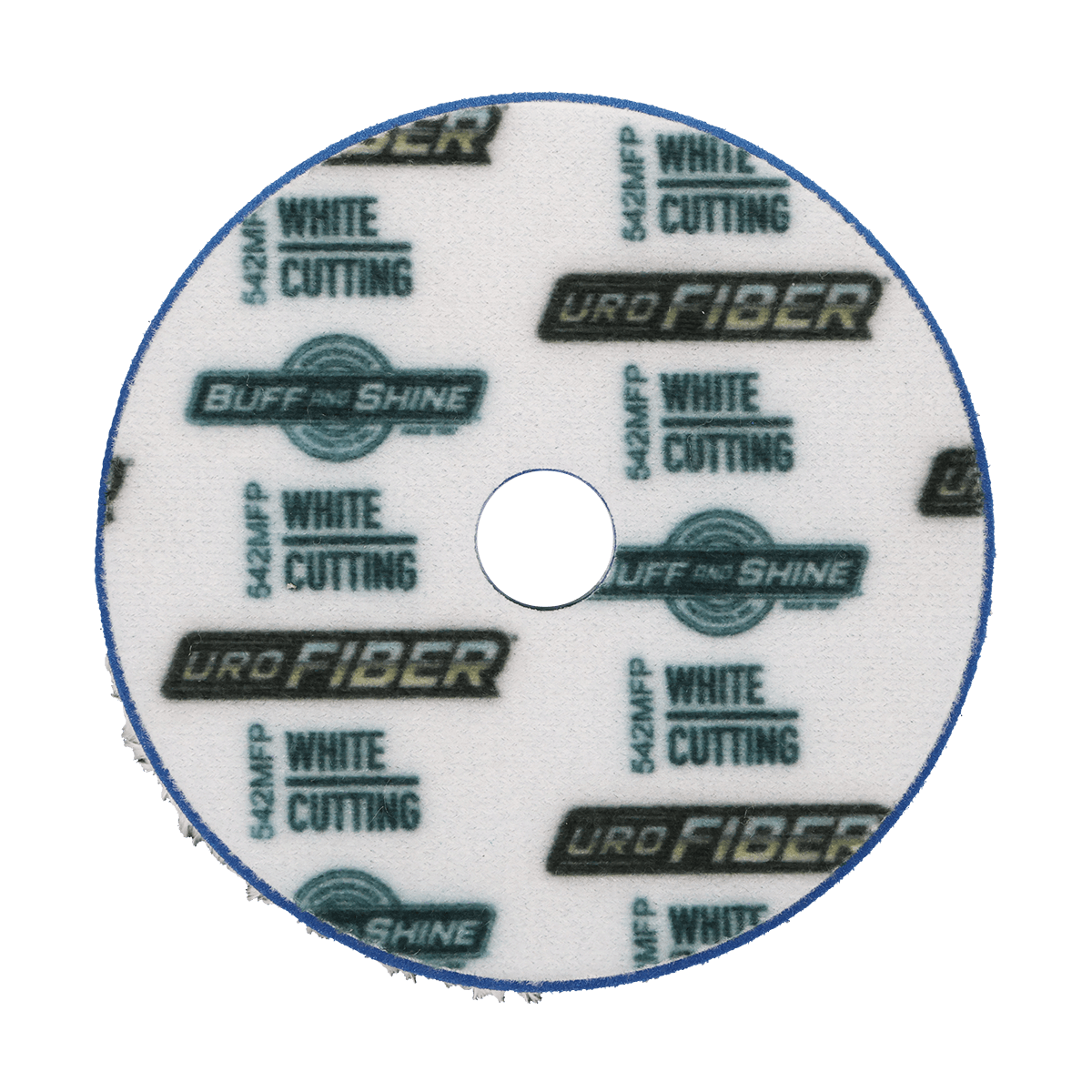 542MFP - 5" URO Fiber® Microfiber Pad (White Fibers) Blueberry Foam Interface (Edge Bevel) - Cutting