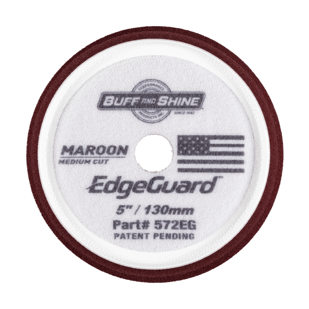 572EG - 5" Maroon EdgeGuard™ Foam Pad - Medium Cut