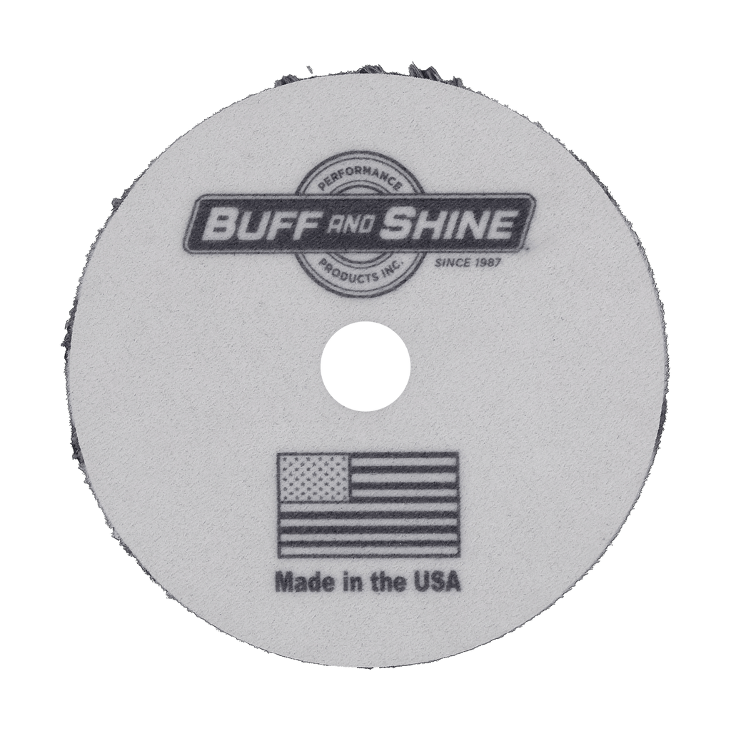 592MFP - 5" URO Fiber® Microfiber Pad (Black/White Fibers) White Foam Interface - Cutting