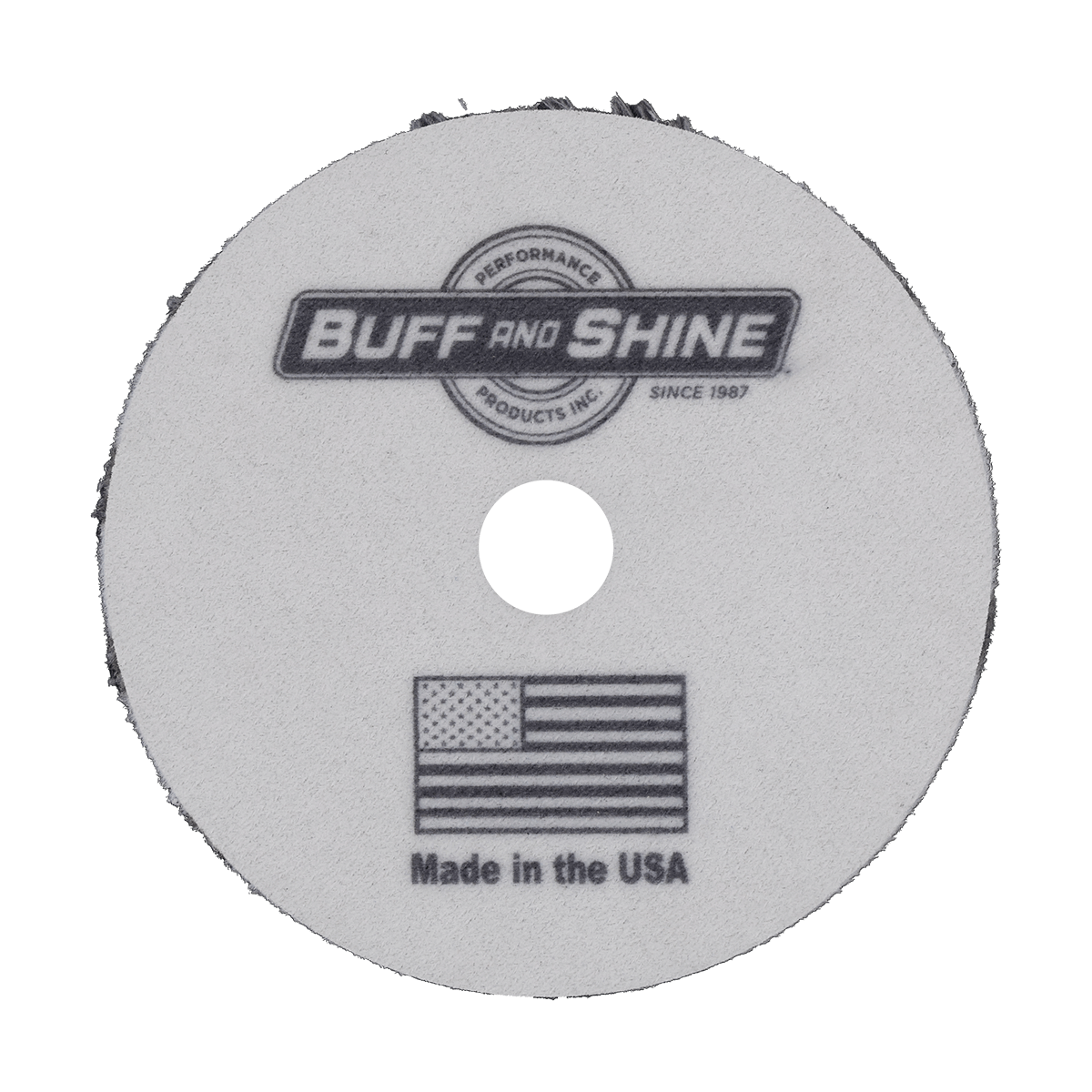 592MFP - 5" URO Fiber® Microfiber Pad (Black/White Fibers) White Foam Interface - Cutting