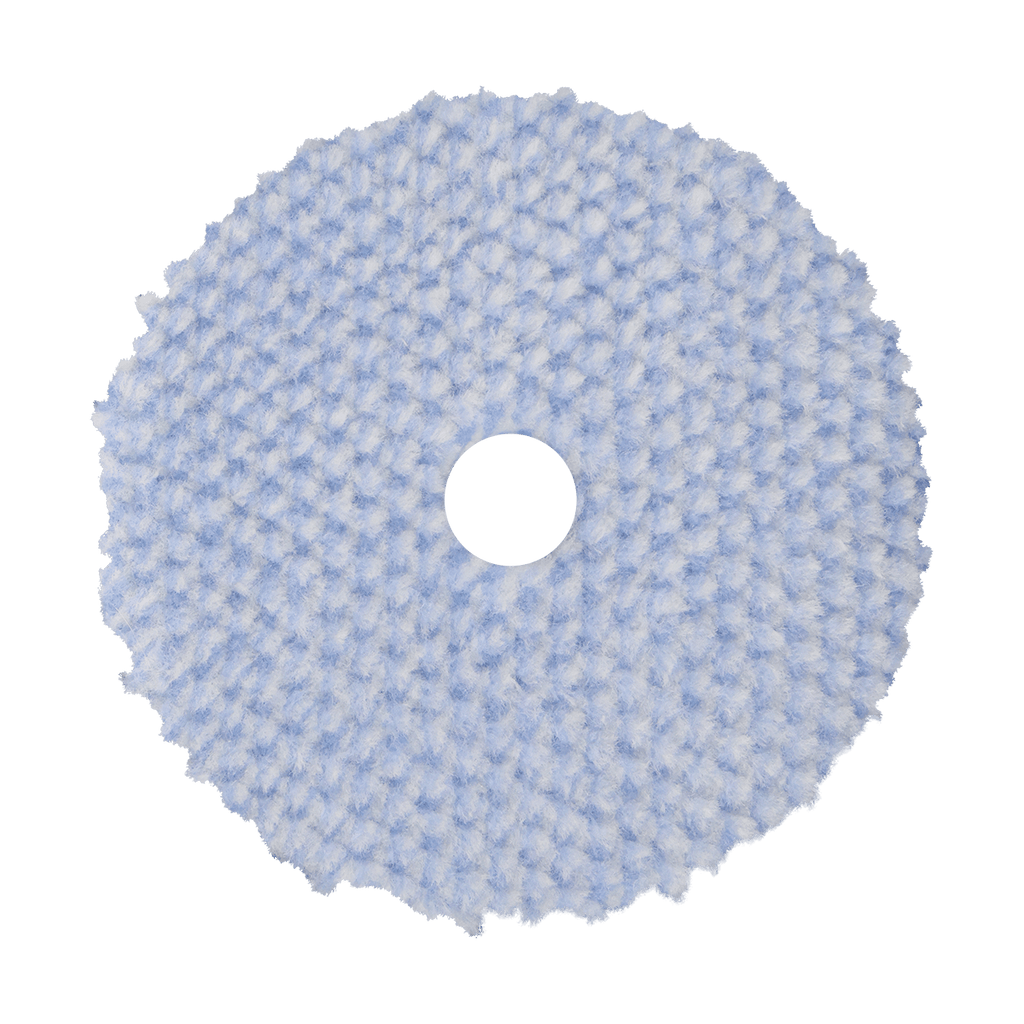 5KFWBW - 5" Blue/White 100% Knitted Wool (Edge Bevel) URO Wool® Pad - Cutting