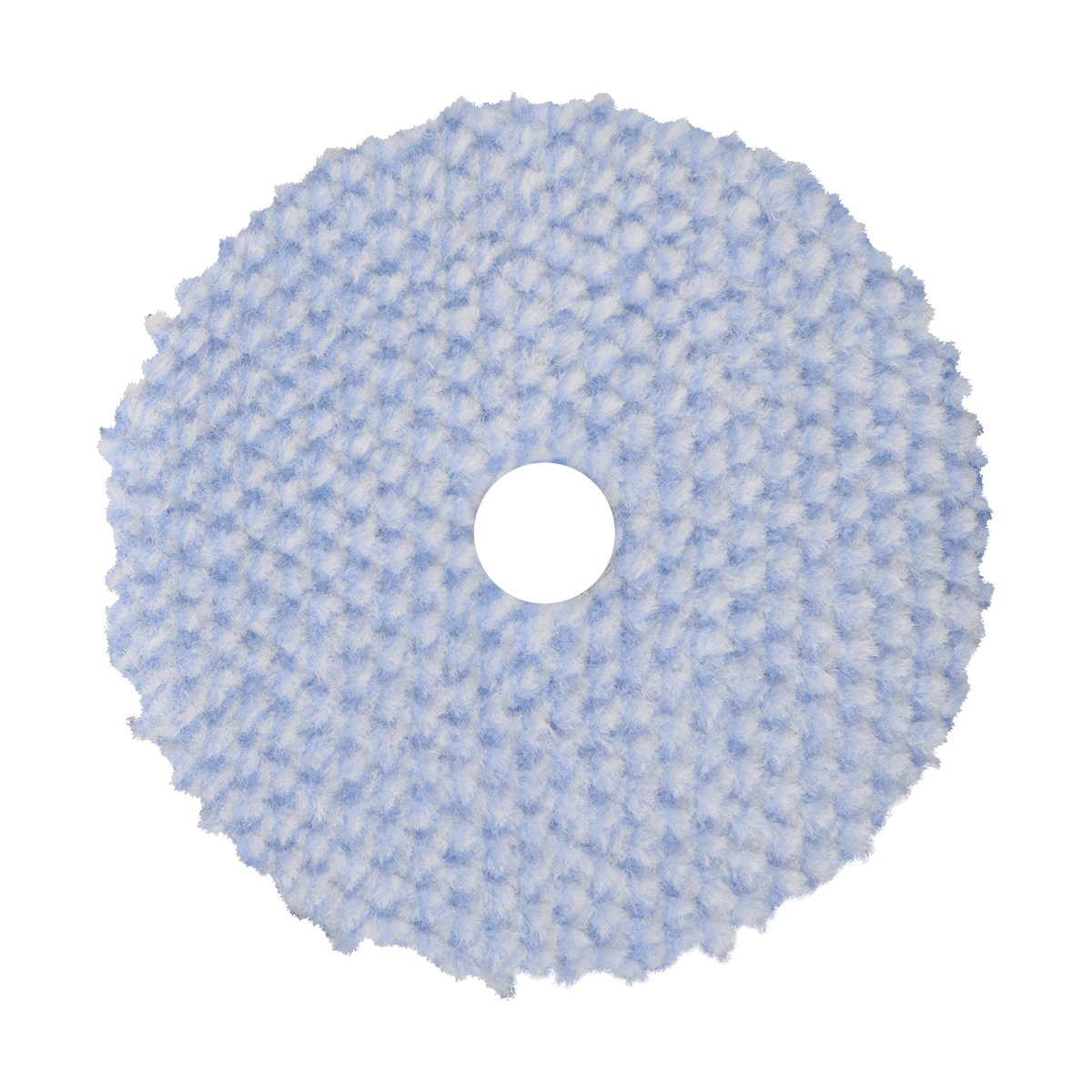 5KFWBW - 5" Blue/White 100% Knitted Wool (Edge Bevel) URO Wool® Pad - Cutting
