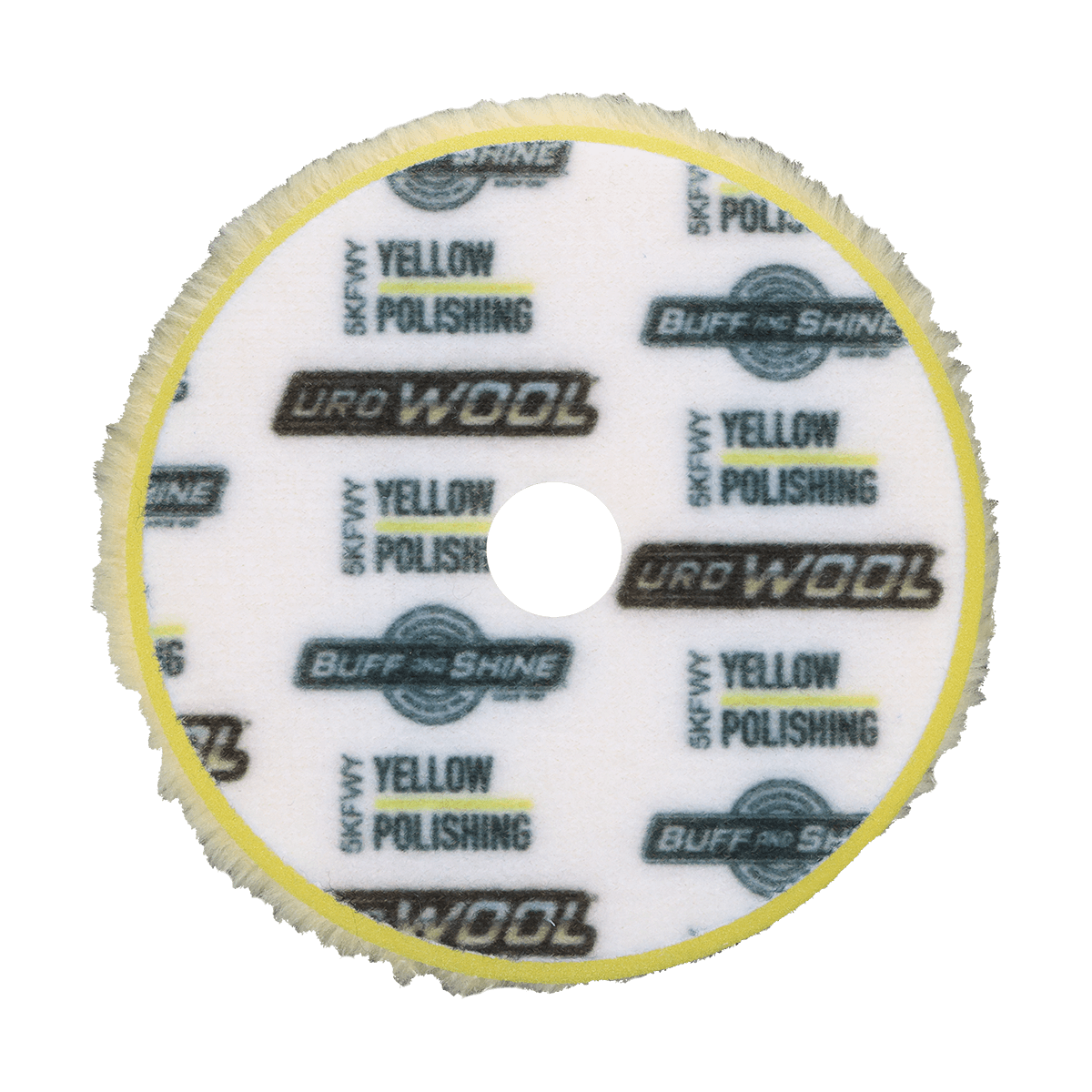 5KFWY - 5" Yellow Knitted Wool (Edge Bevel) URO Wool® Pad - Polishing
