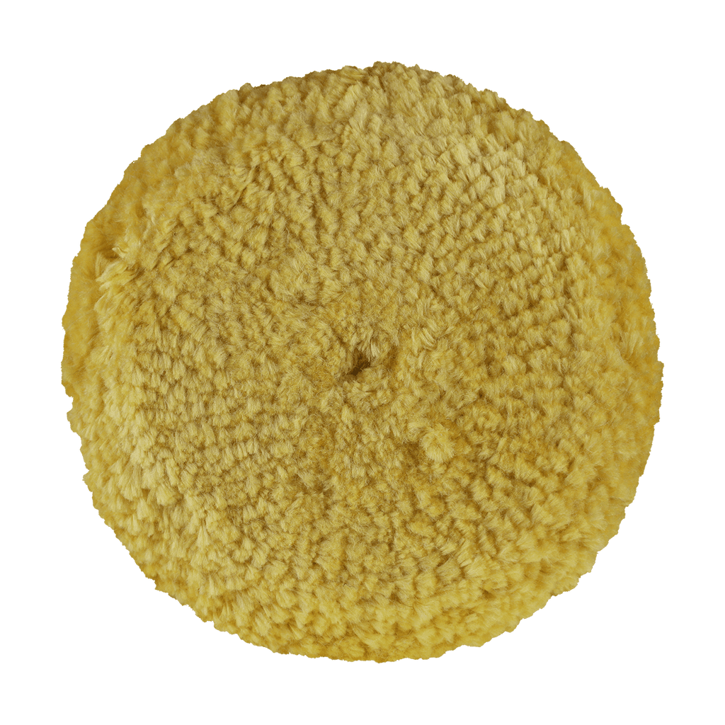 601GY - 6" Yellow Wool Blend (4 Ply Twist) Grip Wool Pad - Polishing