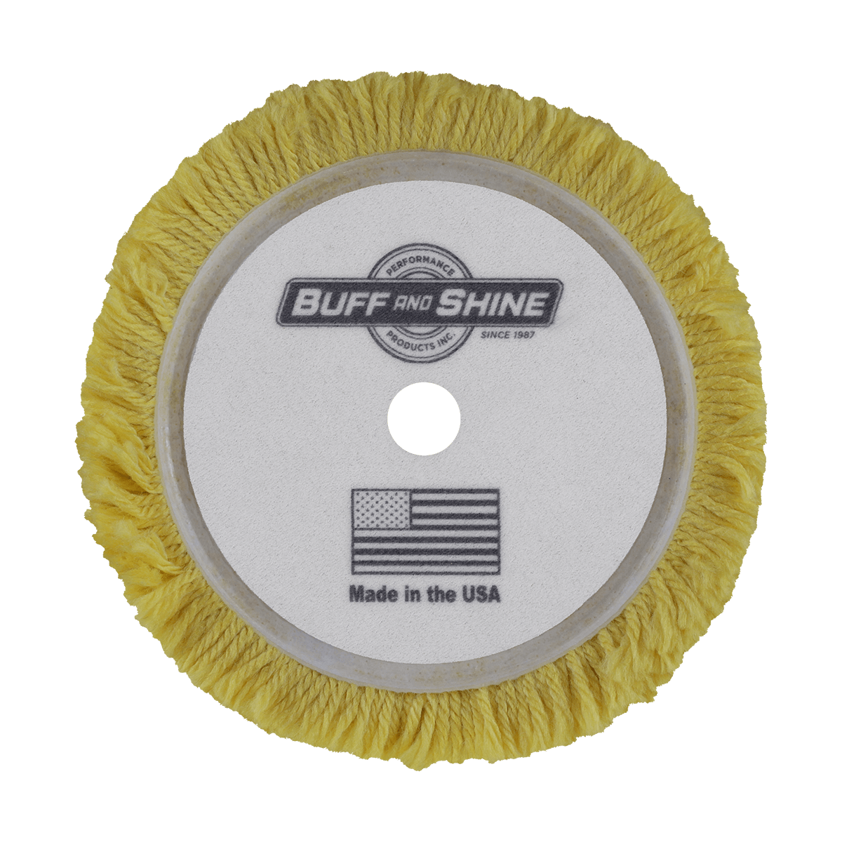 601GY - 6" Yellow Wool Blend (4 Ply Twist) Grip Wool Pad - Polishing