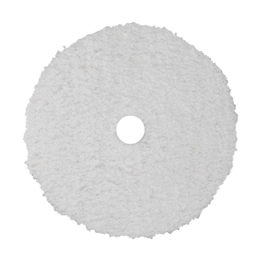 612MFP - 6" URO Fiber® Microfiber Pad (White Fibers) Light Blue Foam Interface (Edge Bevel) - Cutting