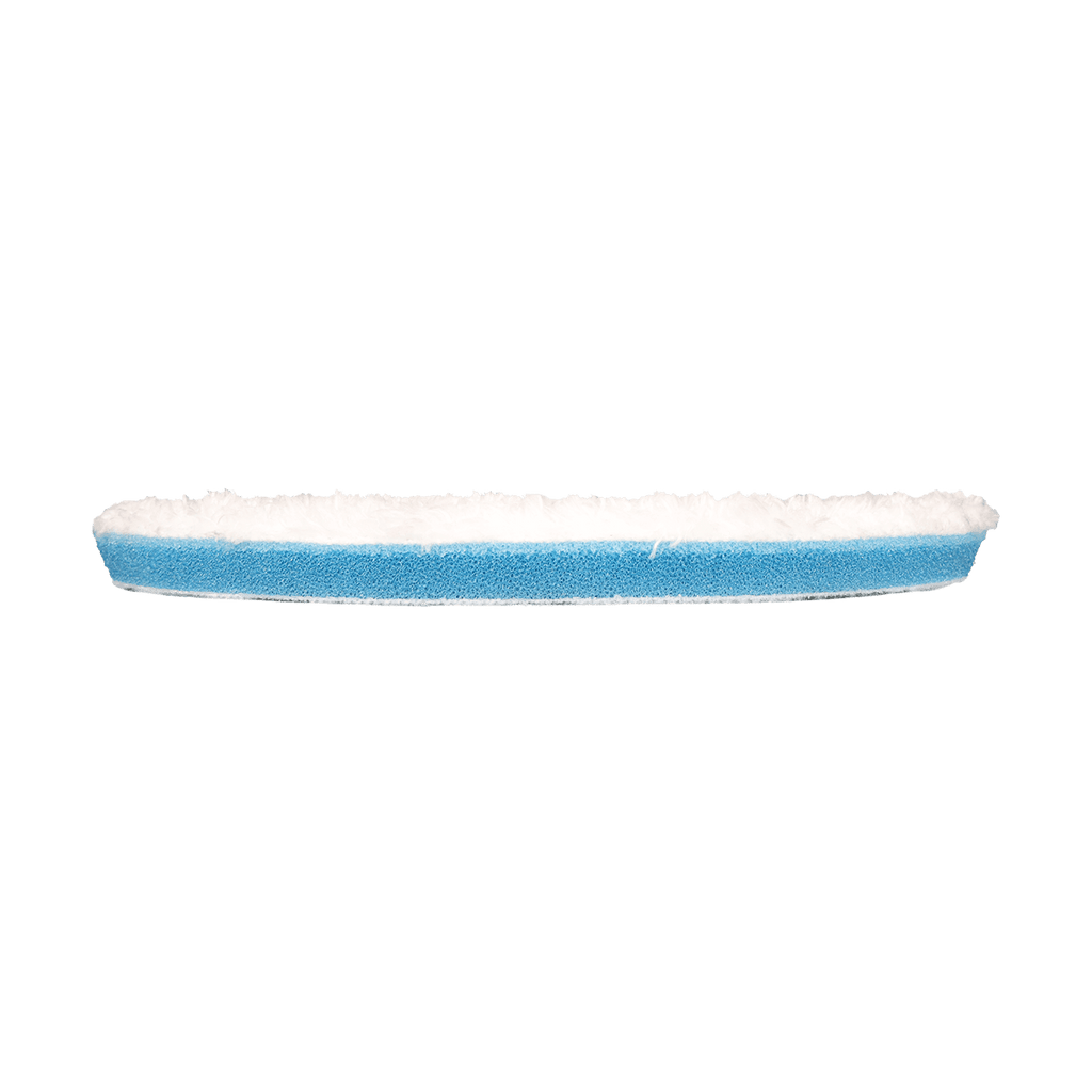 612MFP - 6" URO Fiber® Microfiber Pad (White Fibers) Light Blue Foam Interface (Edge Bevel) - Cutting