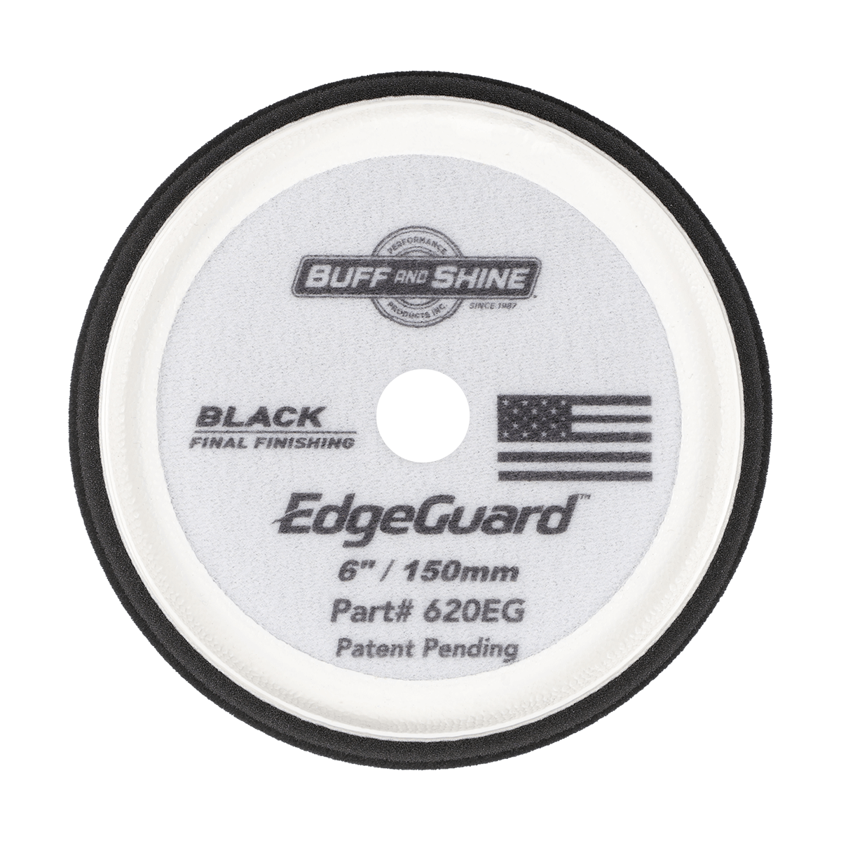 620EG - 6" Black EdgeGuard™ Foam Pad - Final Finishing