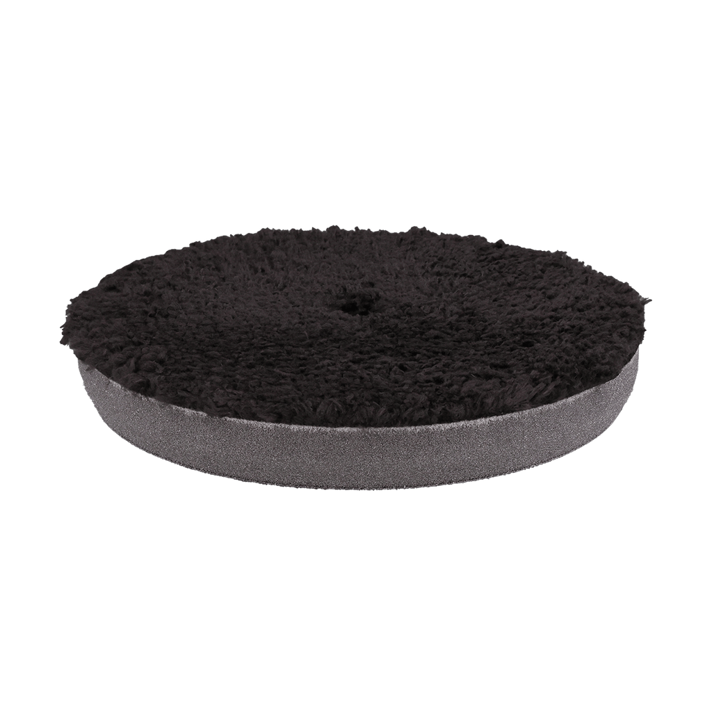 620MFP - 6" Black Standard Microfiber Pad with Black Foam Interface - Finishing