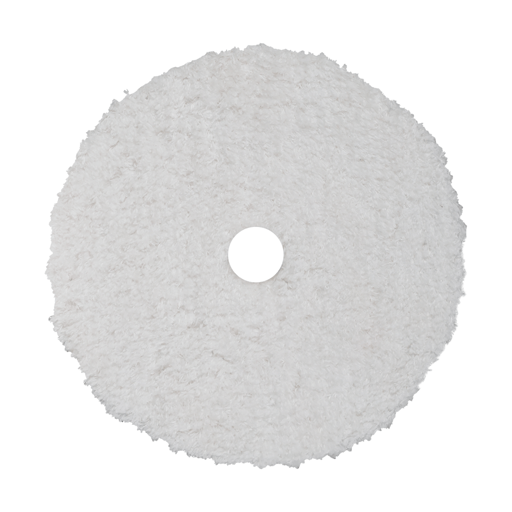 622MFP - 6" URO Fiber® Microfiber Pad (White Fibers) Dark Yellow Foam Interface (Edge Bevel) - Polishing