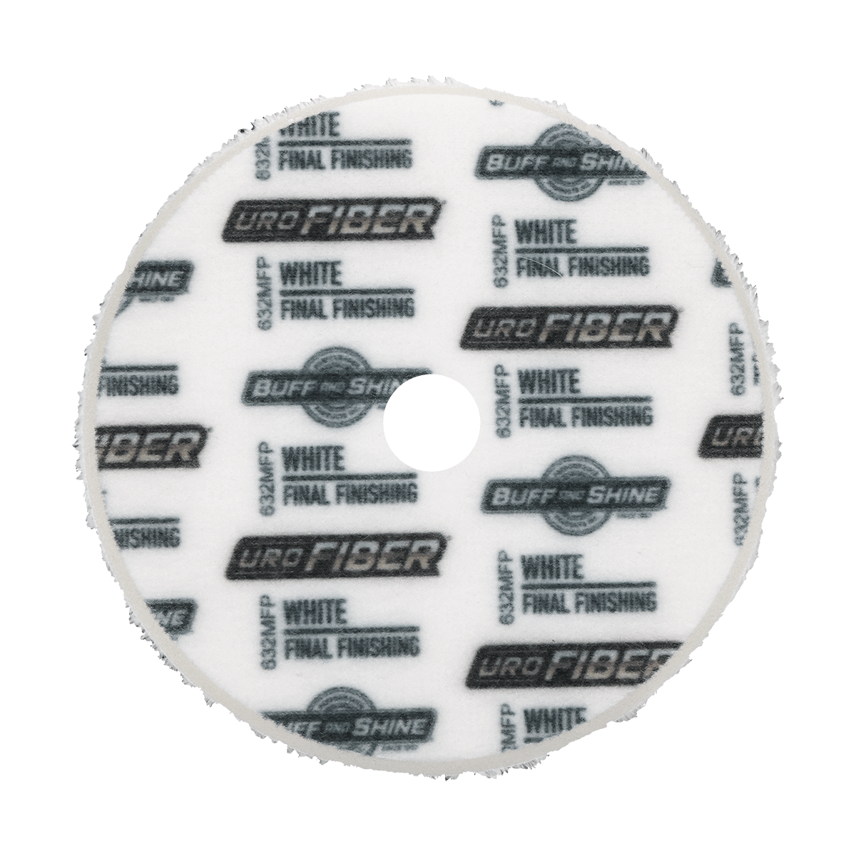 632MFP - 6" URO Fiber® Microfiber Pad (White Fibers) White Foam Interface (Edge Bevel) - Final Finishing