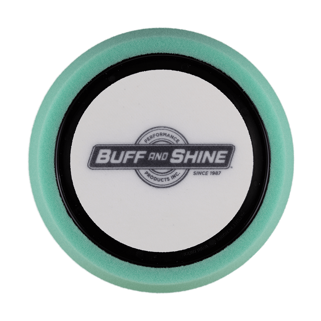 640RH - 6" Green Soft Foam Center Ring Pad (Hex Face) - Medium Cut