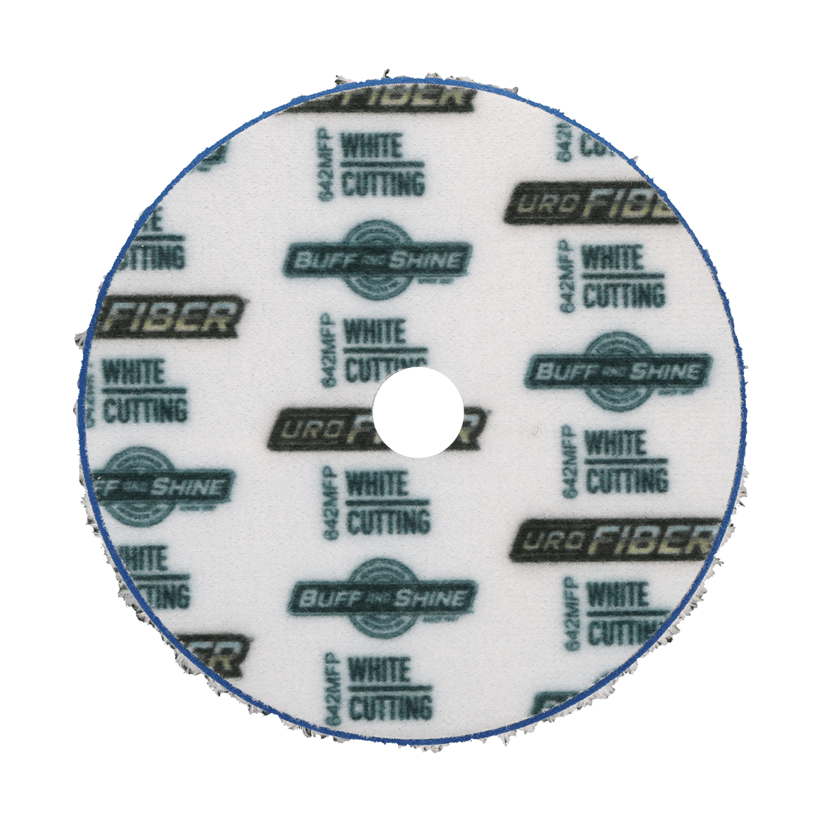 642MFP - 6" URO Fiber® Microfiber Pad (White Fibers) Blueberry Foam Interface (Edge Bevel) - Cutting