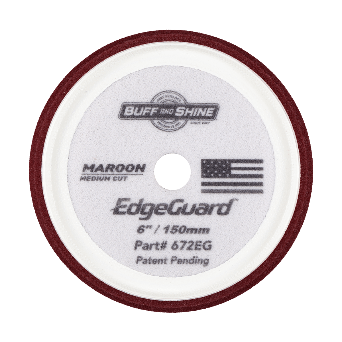 672EG - 6" Maroon EdgeGuard™ Foam Pad - Medium Cut