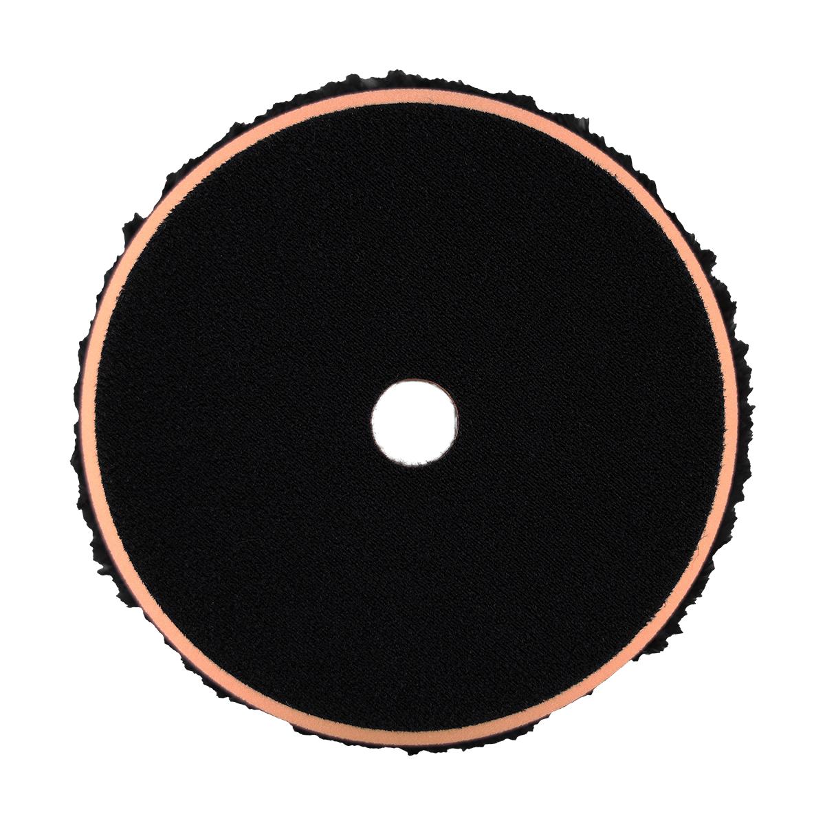 680MFP - 6" Black Standard Microfiber Pad with Orange Foam Interface - Cutting