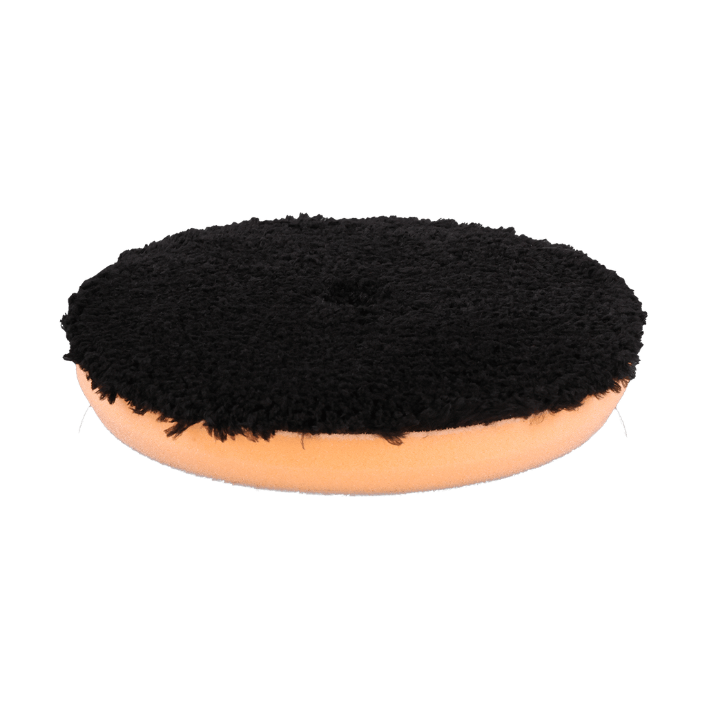 680MFP - 6" Black Standard Microfiber Pad with Orange Foam Interface - Cutting