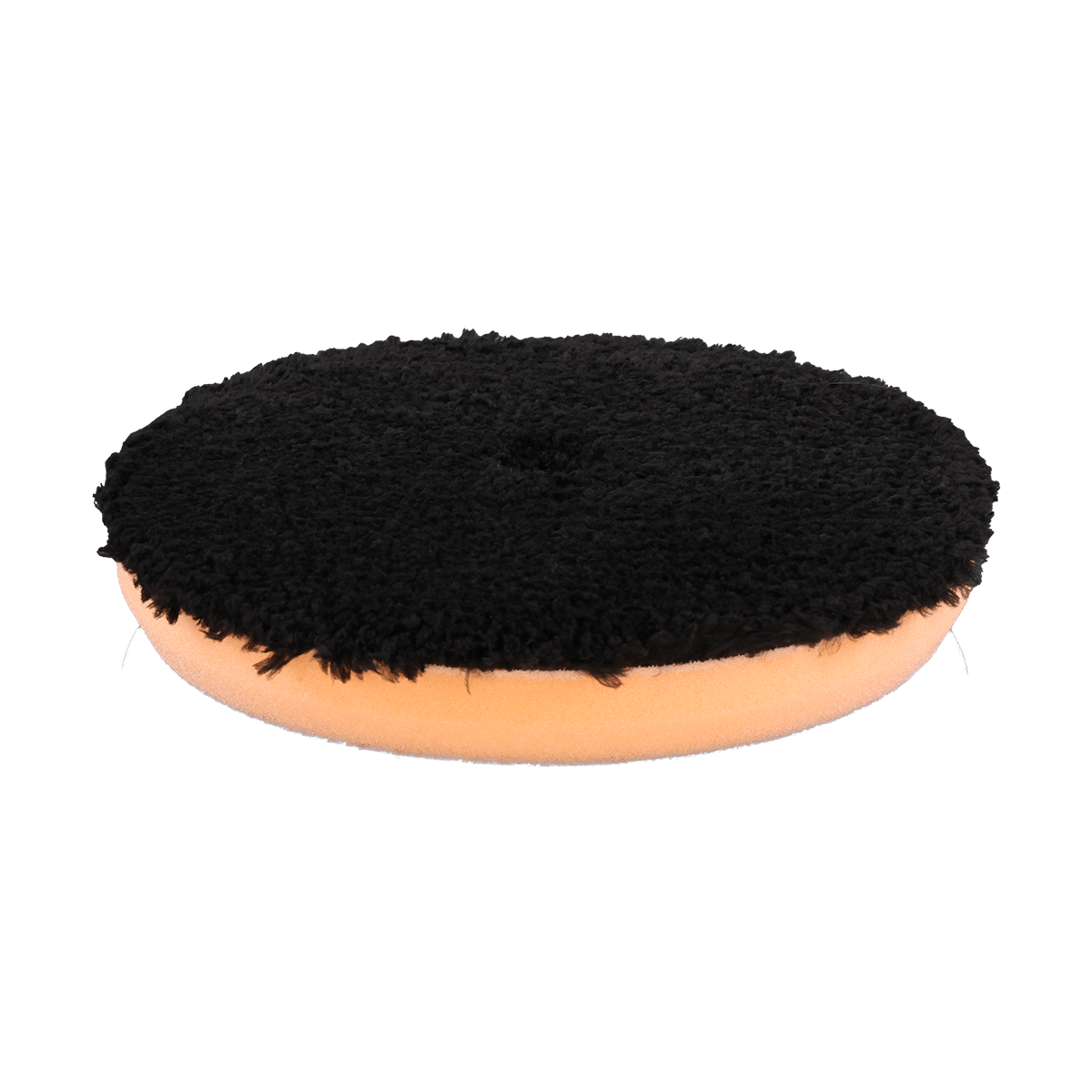 680MFP - 6" Black Standard Microfiber Pad with Orange Foam Interface - Cutting