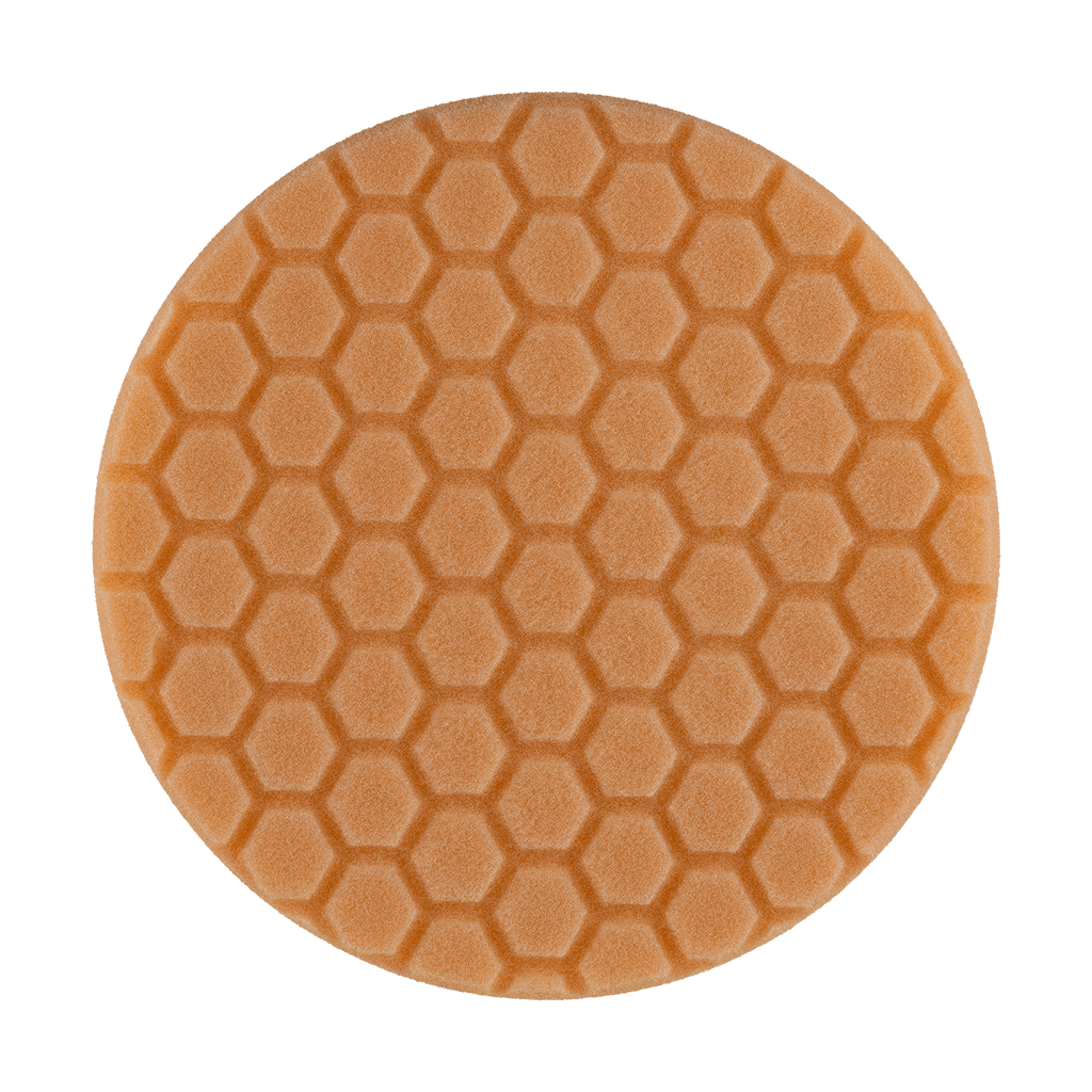 680RH - 6" Orange High Density Foam Center Ring Pad (Hex Face) - Heavy Polishing