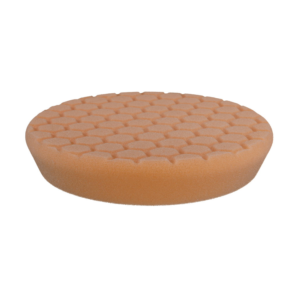 680RH - 6" Orange High Density Foam Center Ring Pad (Hex Face) - Heavy Polishing