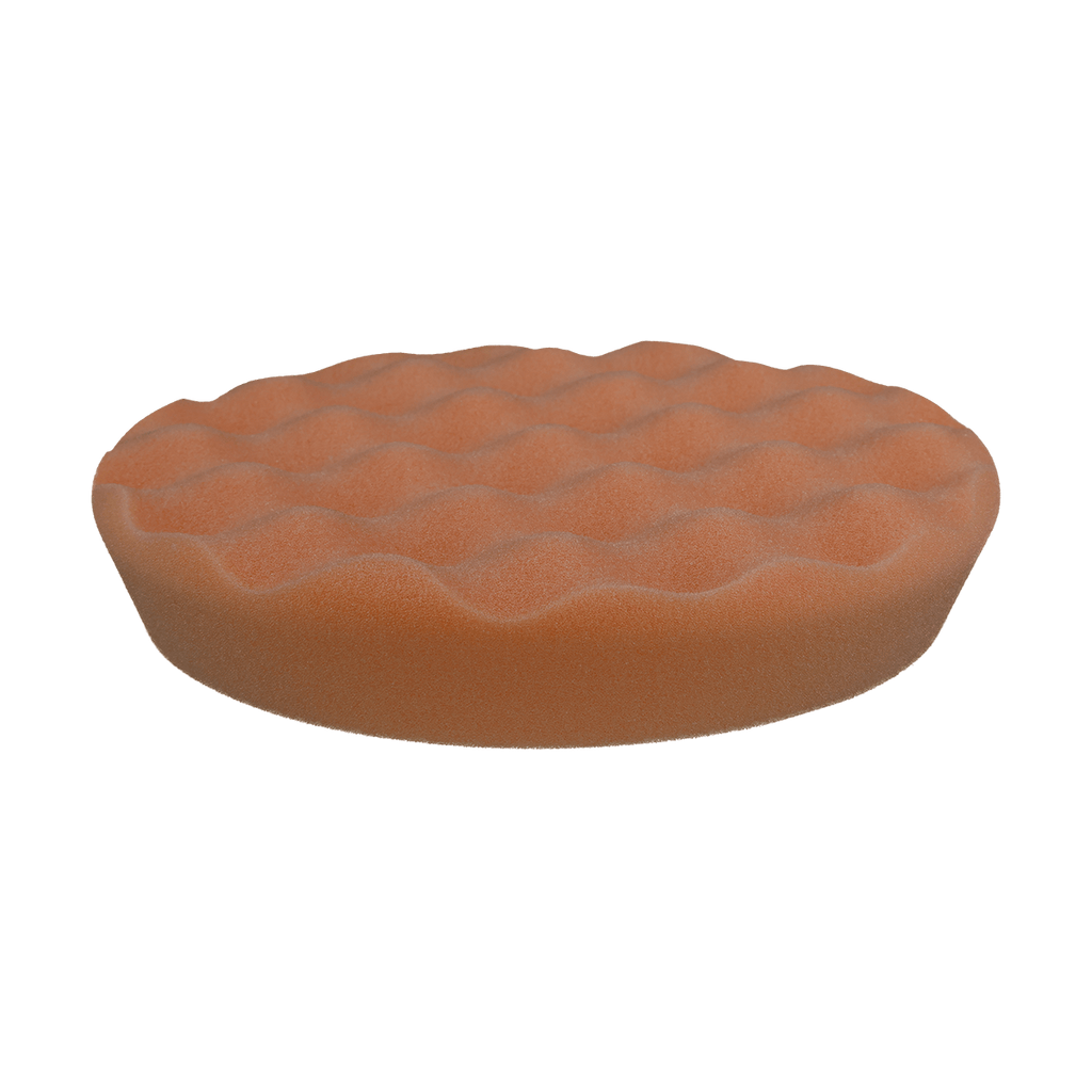 680WR - 6" Orange High Density Foam Center Ring Pad (Convoluted Face) - Heavy Polishing