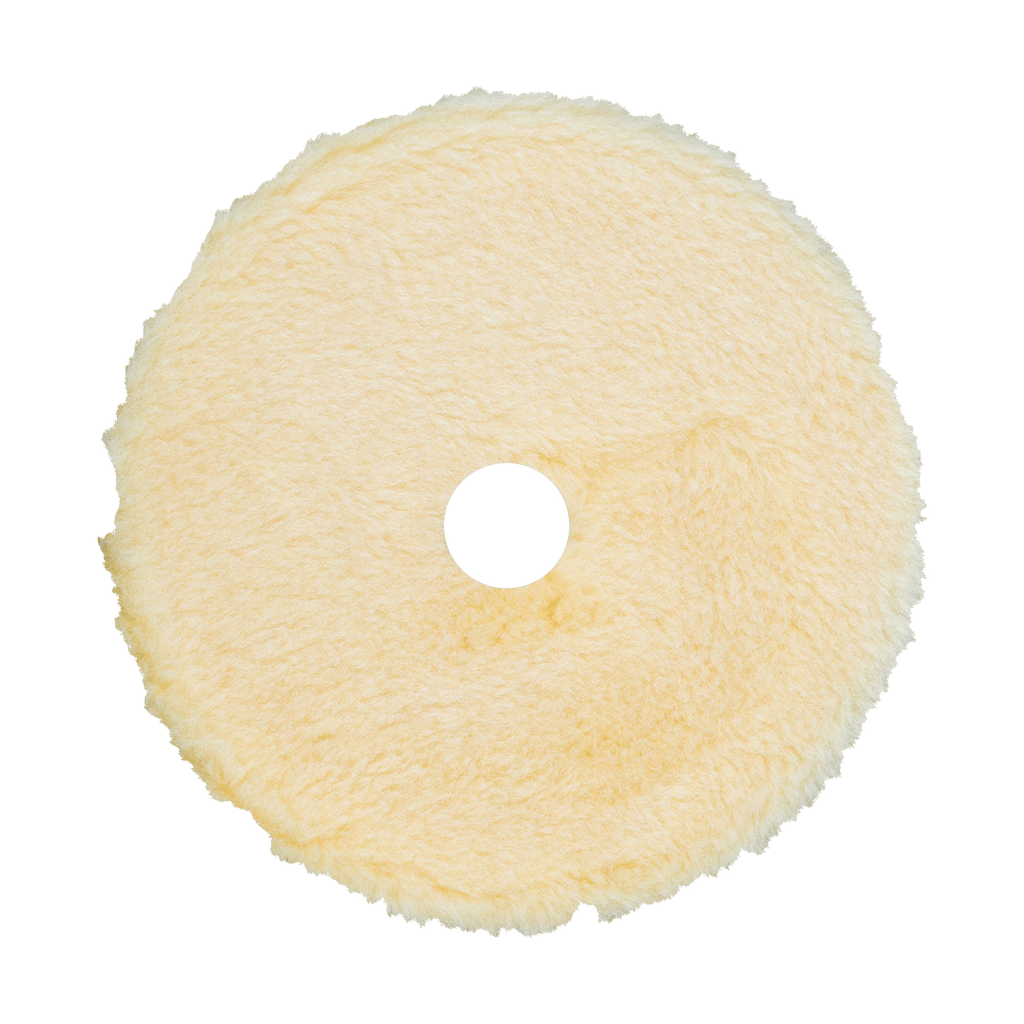 6KFWY - 6" Yellow Knitted Wool (Edge Bevel) URO Wool® Pad - Polishing