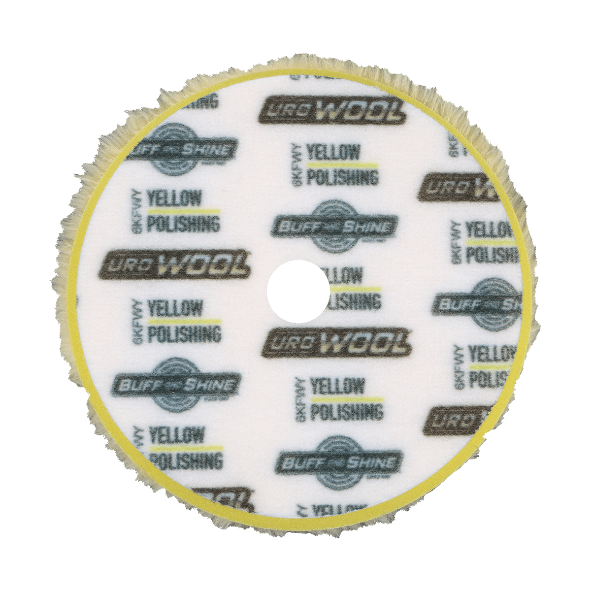 6KFWY - 6" Yellow Knitted Wool (Edge Bevel) URO Wool® Pad - Polishing