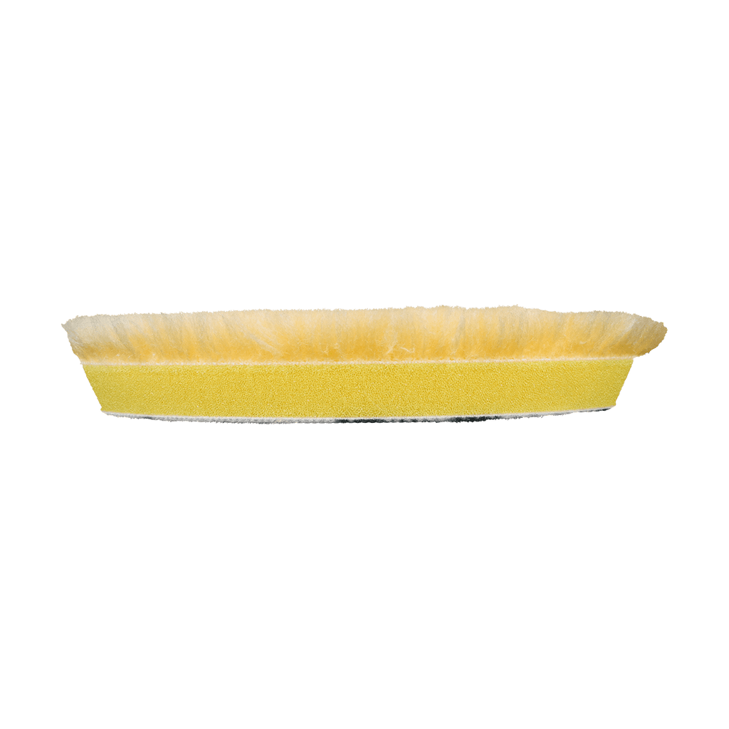 6KFWY - 6" Yellow Knitted Wool (Edge Bevel) URO Wool® Pad - Polishing