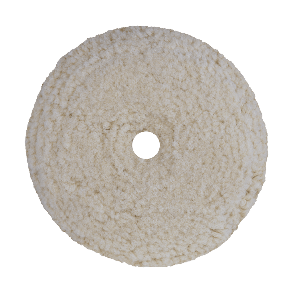 7502N - 7.5" 100% Natural Wool (4 Ply Twist) Bolt-On Wool Pad - Cutting