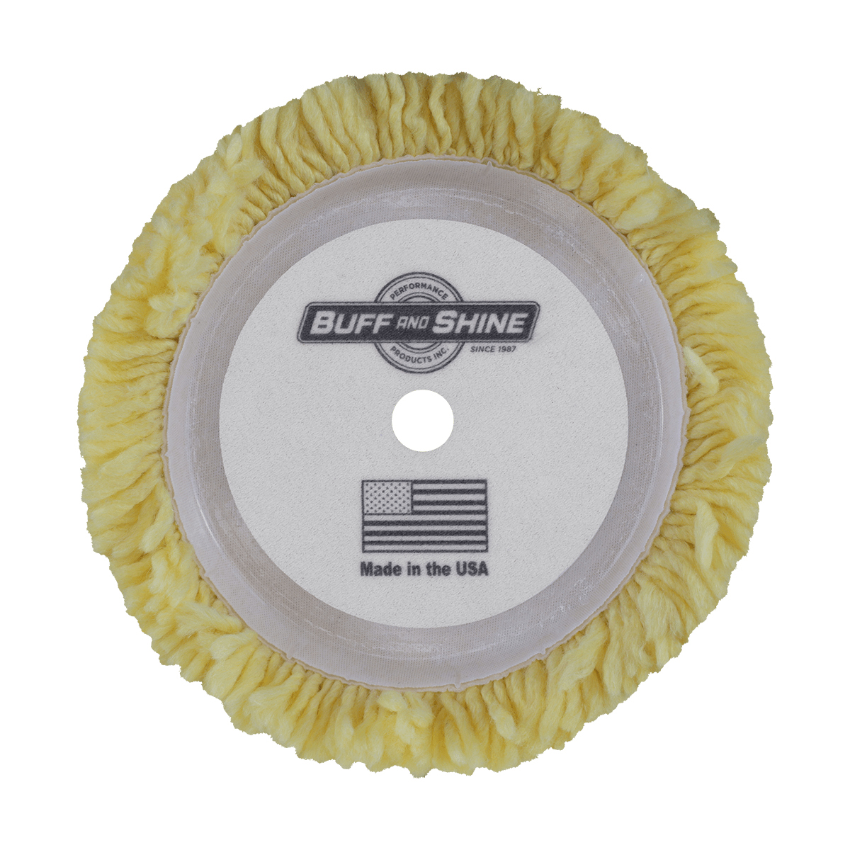 7503GYS - 7.5" Yellow Wool Blend (Single Ply) Grip Wool Pad - Soft Polishing