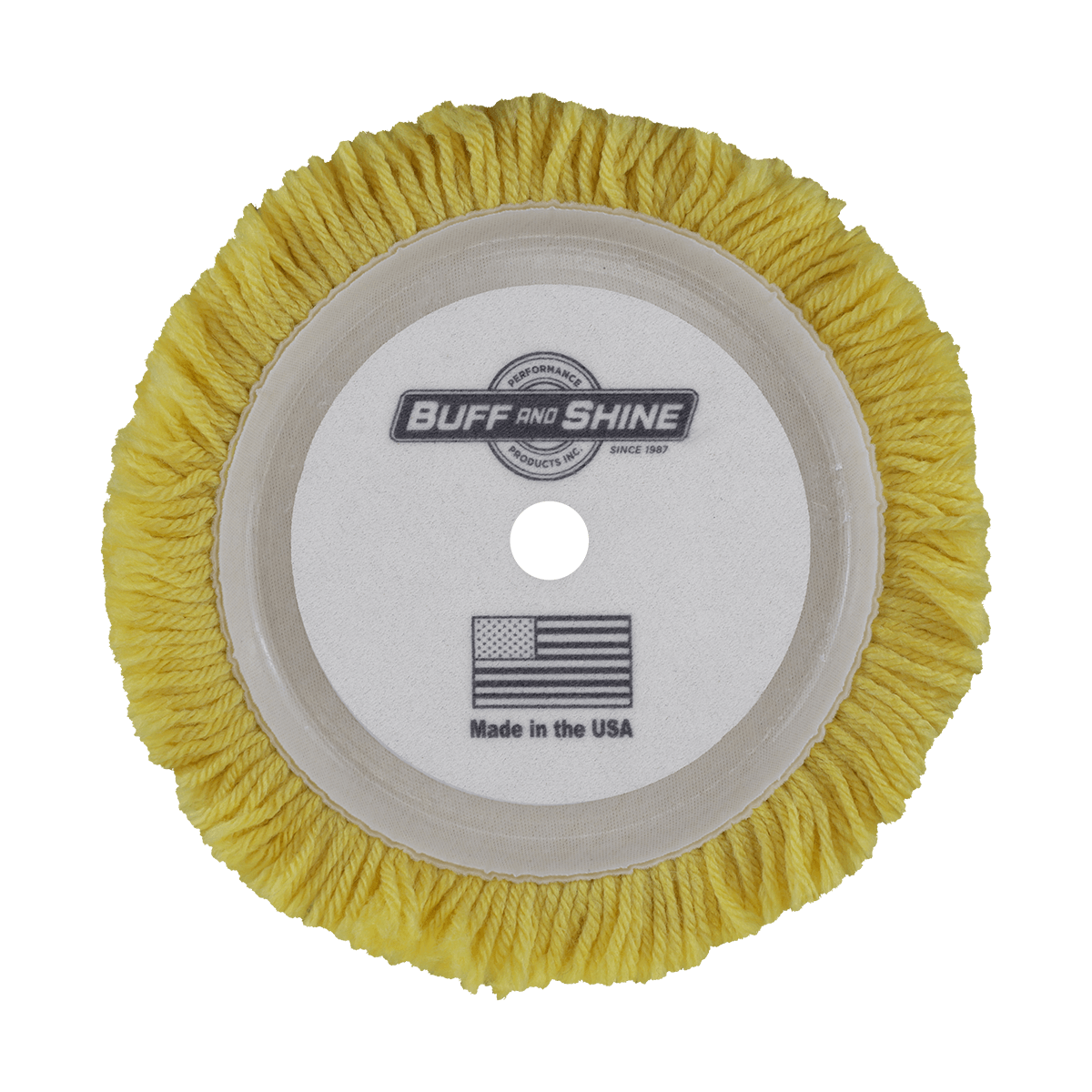 7503GY - 7.5" Yellow Wool Blend (4 Ply Twist) Grip Wool Pad - Polishing
