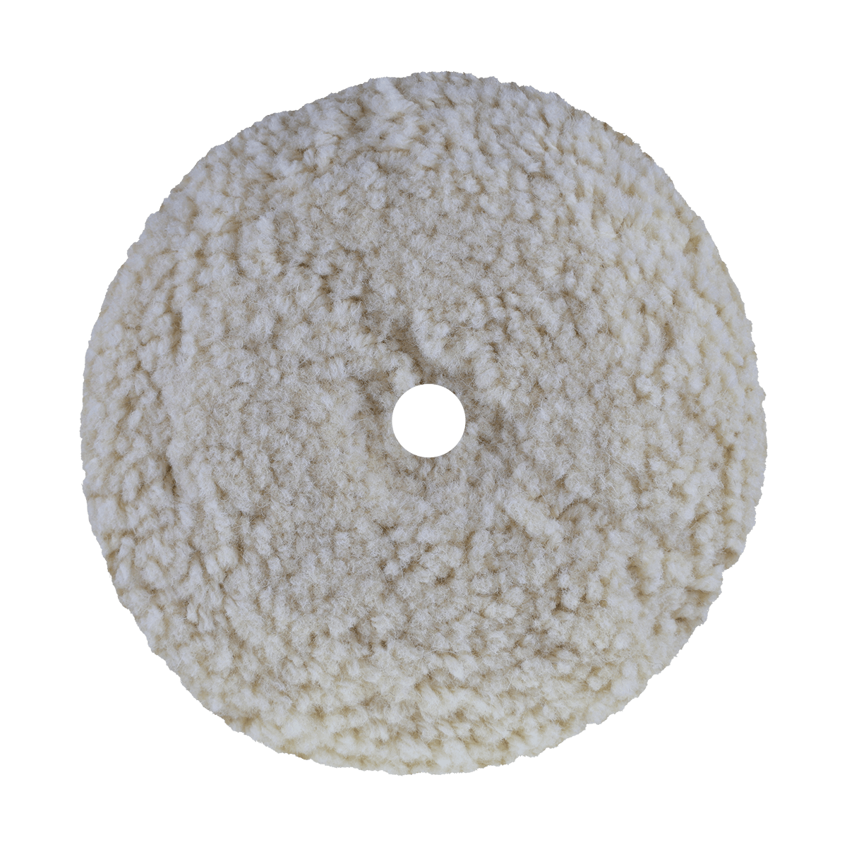 7503HD - 7.5" 100% Natural Wool (4 Ply Twist) Bolt-On Wool Pad - Cutting - Heavy Duty Backing