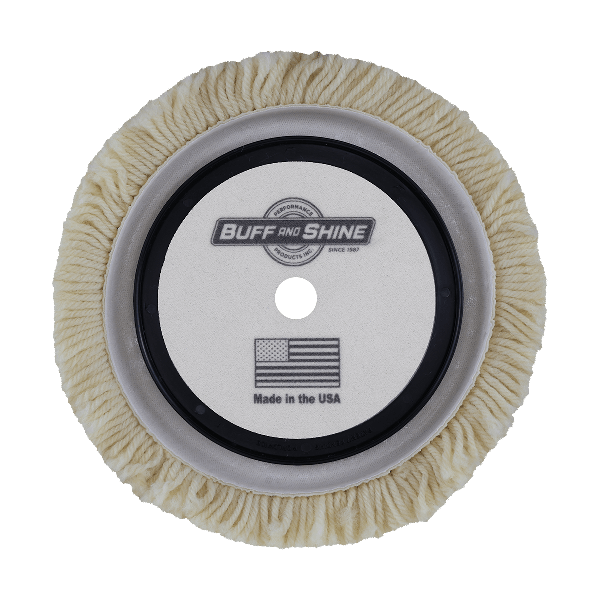 752R - 7.5" 100% Natural Wool (4 Ply Twist) Grip Wool Pad with Center Ring - Cutting
