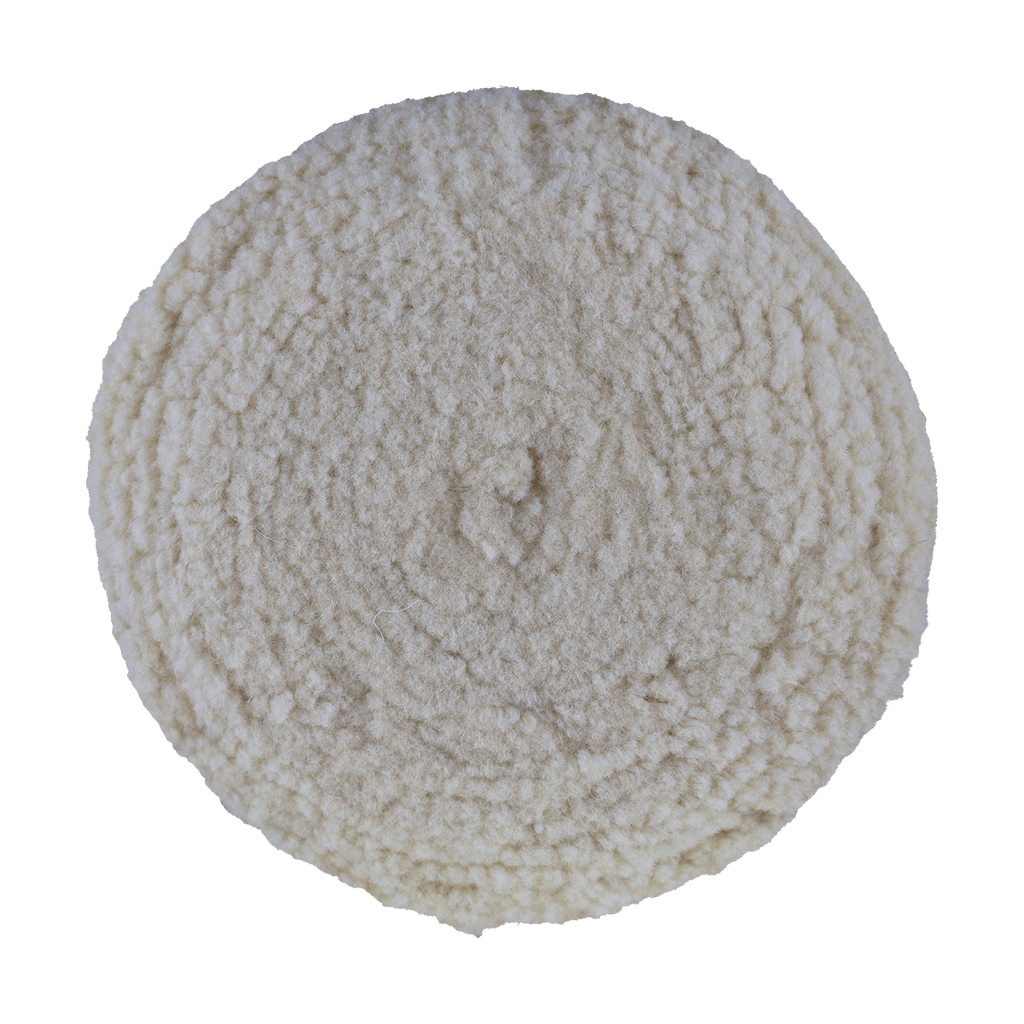 753R - 7.5" 100% Natural Wool (4 Ply Twist) Grip Wool Pad with Center Ring - Cutting