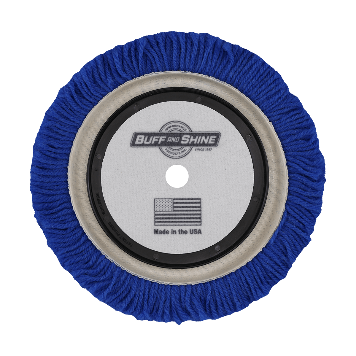 753RB - 7.5" 100% Blue Wool (4 Ply Twist) Grip Wool Pad with Center Ring - Cutting