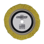 753RY - 7.5" Yellow Wool Blend (4 Ply Twist) Grip Wool Pad with Center Ring - Polishing