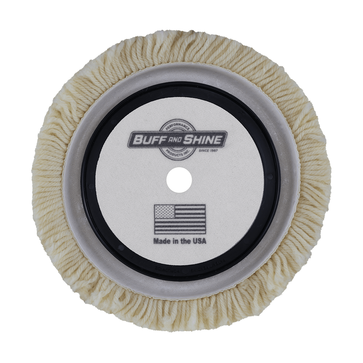 753R - 7.5" 100% Natural Wool (4 Ply Twist) Grip Wool Pad with Center Ring - Cutting